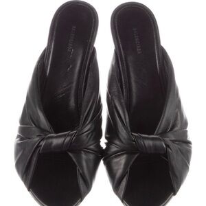 Balenciaga Black Knotted Leather Mules
